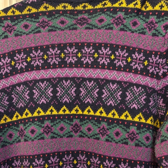 Talbots Multicolor Patterned cable knit Cardigan - Picture 4 of 5